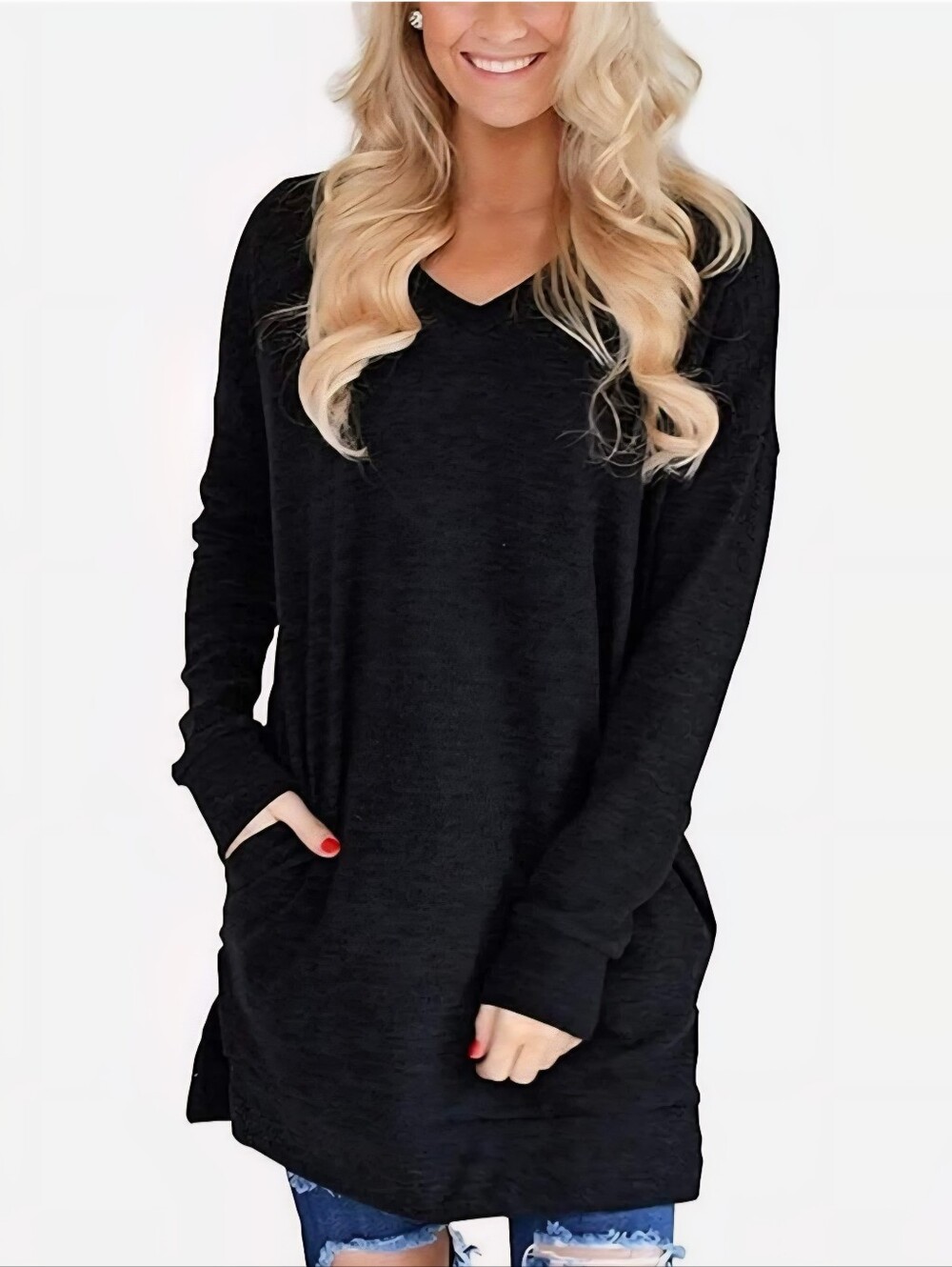Long Sweater with Pockets